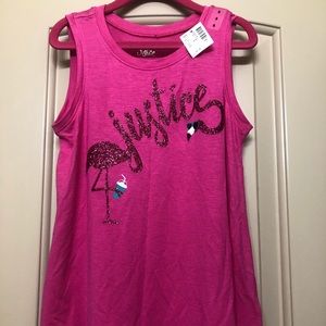 Pink Justice flamingo tank top